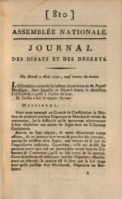 Journal des débats et des décrets Dienstag 9. August 1791