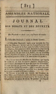 Journal des débats et des décrets Freitag 12. August 1791