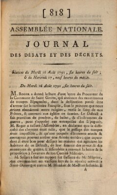 Journal des débats et des décrets Mittwoch 17. August 1791