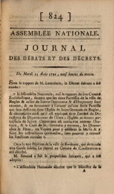 Journal des débats et des décrets Dienstag 23. August 1791