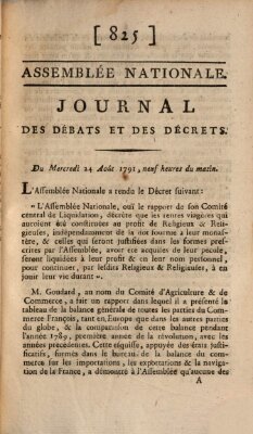 Journal des débats et des décrets Mittwoch 24. August 1791