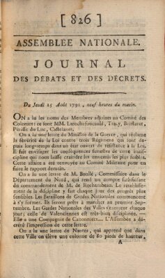 Journal des débats et des décrets Donnerstag 25. August 1791