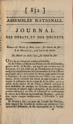 Journal des débats et des décrets Dienstag 30. August 1791