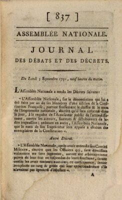 Journal des débats et des décrets Montag 5. September 1791