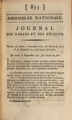 Journal des débats et des décrets Freitag 23. September 1791