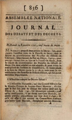 Journal des débats et des décrets Samstag 24. September 1791