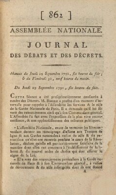 Journal des débats et des décrets Freitag 30. September 1791