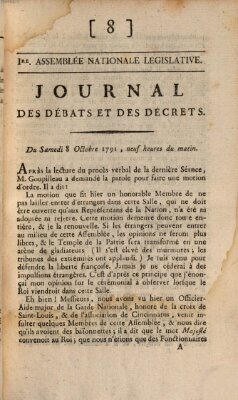 Journal des débats et des décrets Samstag 8. Oktober 1791