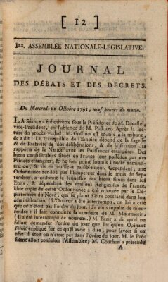 Journal des débats et des décrets Mittwoch 12. Oktober 1791