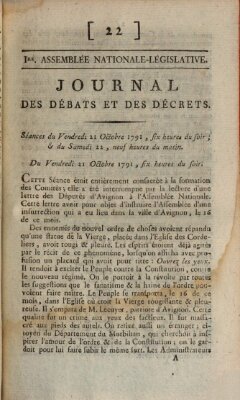 Journal des débats et des décrets Freitag 21. Oktober 1791