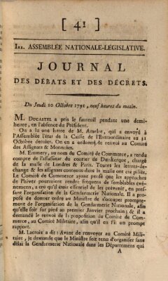 Journal des débats et des décrets Donnerstag 10. November 1791