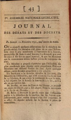 Journal des débats et des décrets Samstag 12. November 1791