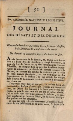 Journal des débats et des décrets Samstag 19. November 1791