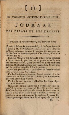 Journal des débats et des décrets Donnerstag 24. November 1791