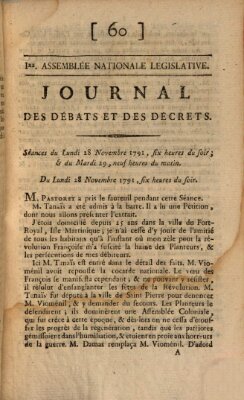 Journal des débats et des décrets Dienstag 29. November 1791