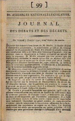 Journal des débats et des décrets Samstag 7. Januar 1792