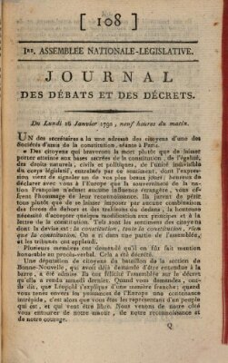 Journal des débats et des décrets Montag 16. Januar 1792