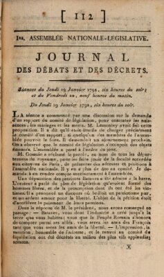 Journal des débats et des décrets Donnerstag 19. Januar 1792