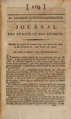 Journal des débats et des décrets Freitag 27. Januar 1792