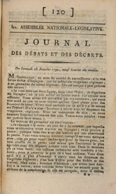 Journal des débats et des décrets Samstag 28. Januar 1792