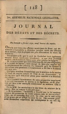 Journal des débats et des décrets Samstag 4. Februar 1792