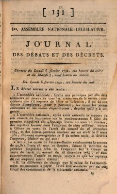 Journal des débats et des décrets Dienstag 7. Februar 1792