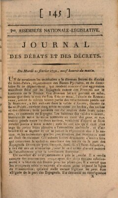 Journal des débats et des décrets Dienstag 21. Februar 1792