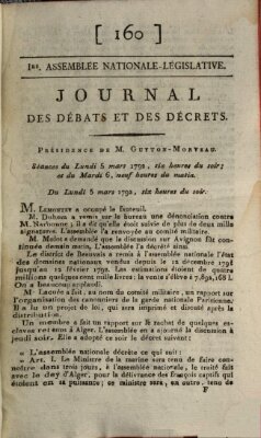 Journal des débats et des décrets Montag 5. März 1792