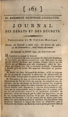 Journal des débats et des décrets Samstag 10. März 1792