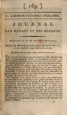 Journal des débats et des décrets Donnerstag 15. März 1792