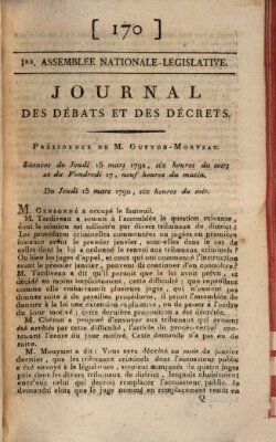 Journal des débats et des décrets Donnerstag 15. März 1792