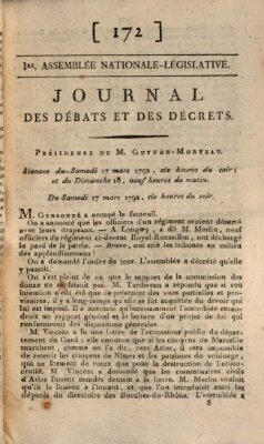 Journal des débats et des décrets Samstag 17. März 1792