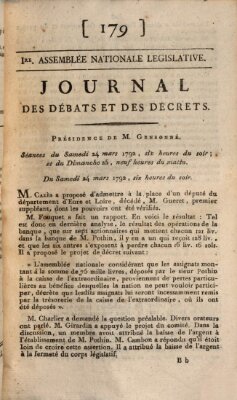 Journal des débats et des décrets Sonntag 25. März 1792