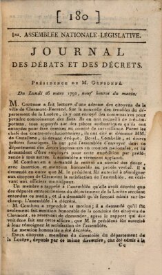 Journal des débats et des décrets Montag 26. März 1792