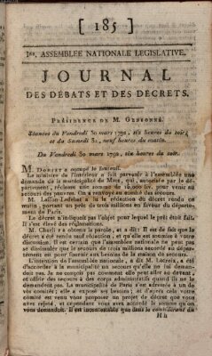 Journal des débats et des décrets Freitag 30. März 1792