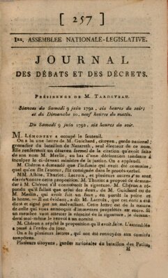 Journal des débats et des décrets Samstag 9. Juni 1792