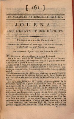 Journal des débats et des décrets Mittwoch 13. Juni 1792