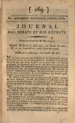 Journal des débats et des décrets Freitag 22. Juni 1792