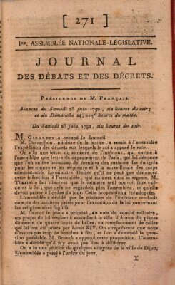 Journal des débats et des décrets Sonntag 24. Juni 1792