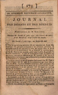 Journal des débats et des décrets Dienstag 26. Juni 1792