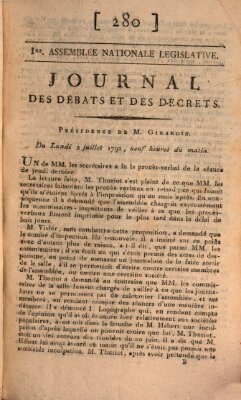 Journal des débats et des décrets Montag 2. Juli 1792