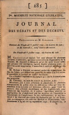 Journal des débats et des décrets Freitag 6. Juli 1792