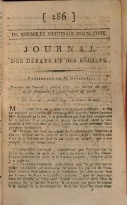 Journal des débats et des décrets Sonntag 8. Juli 1792