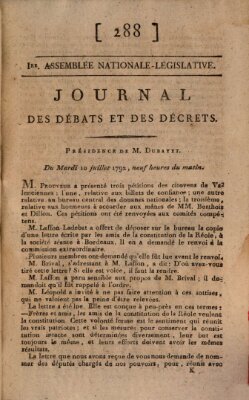 Journal des débats et des décrets Dienstag 10. Juli 1792