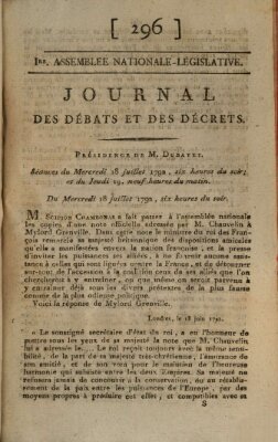 Journal des débats et des décrets Mittwoch 18. Juli 1792