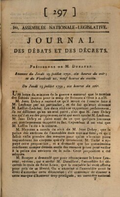 Journal des débats et des décrets Freitag 20. Juli 1792