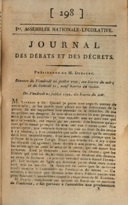 Journal des débats et des décrets Freitag 20. Juli 1792