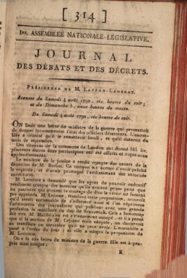 Journal des débats et des décrets Samstag 4. August 1792