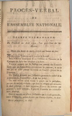 Journal des débats et des décrets Freitag 10. August 1792