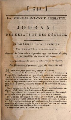 Journal des débats et des décrets Sonntag 2. September 1792